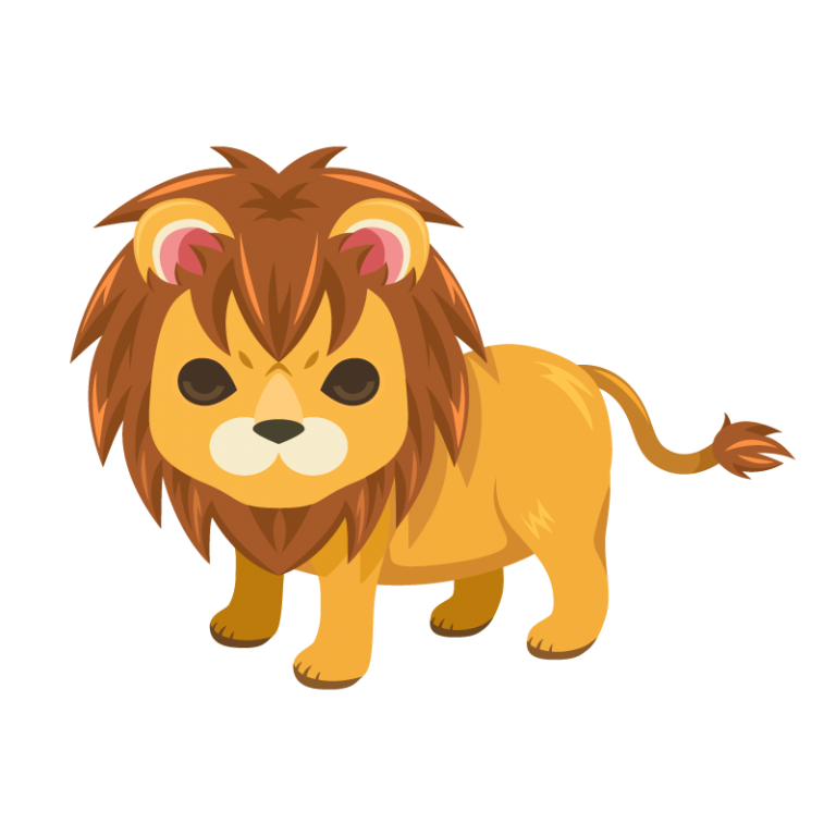 百獣の王と呼ばれるライオンのイラスト素材