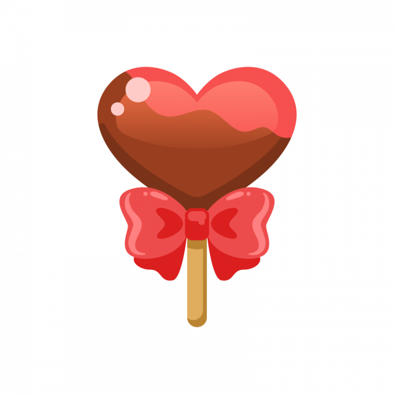 バレンタイン用棒付きチョコレート（チョコポップ/ロリポップチョコレート）のイラスト素材