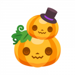 親子のハロウィンカボチャ/かぼちゃ（パンプキン）のイラスト素材