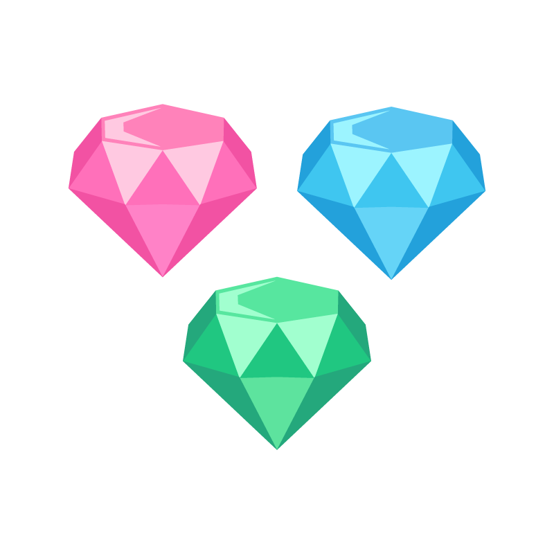 キラキラ輝く宝石 ダイヤモンド のイラスト素材 商用可能な無料
