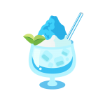 かき氷/フラッペ（ブルーハワイ味）のイラスト素材