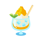 かき氷/フラッペ（レモン味）のイラスト素材