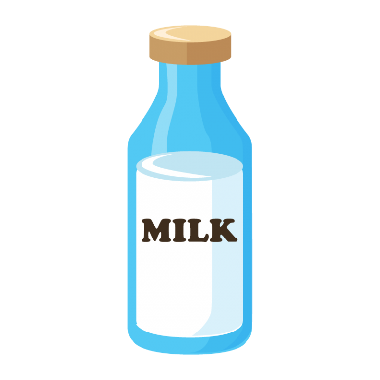 牛乳（ミルク）びんのイラスト素材