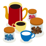 ティーセット（コーヒー＆紅茶）のイラスト素材