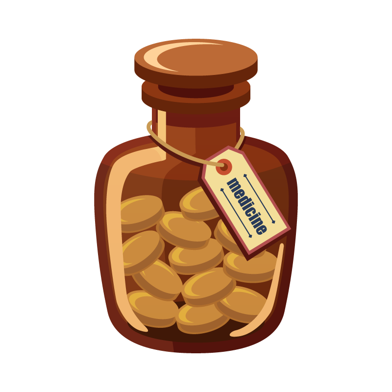 錠剤が入った薬瓶 かぜ薬 のイラスト素材 商用可能な無料 フリー のイラスト素材ならストックマテリアル