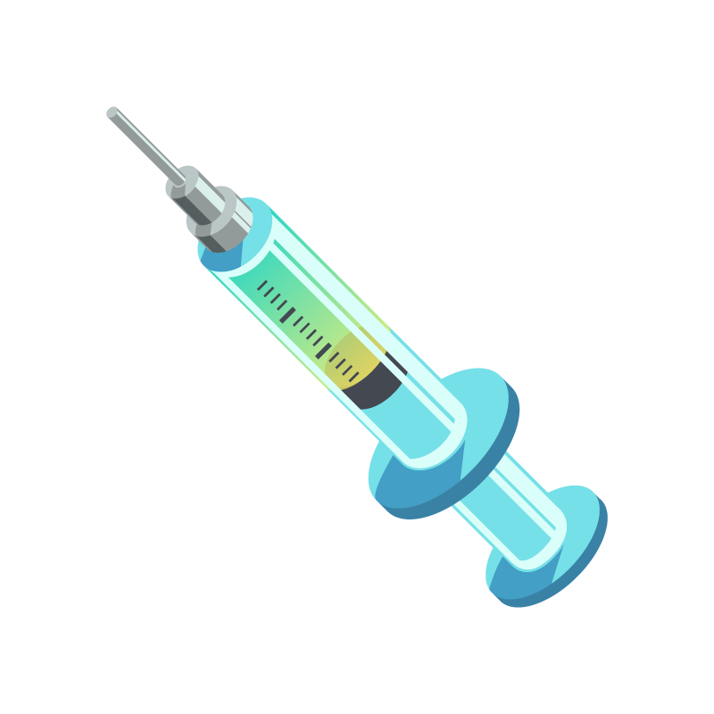 インフルエンザワクチン投与に使う注射器のイラスト素材 商用可能な