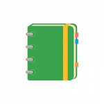 スケジュール管理に便利なノート型システム手帳（ダイアリー/日記帳/スケッチブック）のイラスト素材