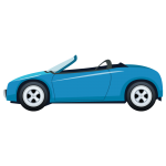 青い車（オープンカー）のイラスト素材