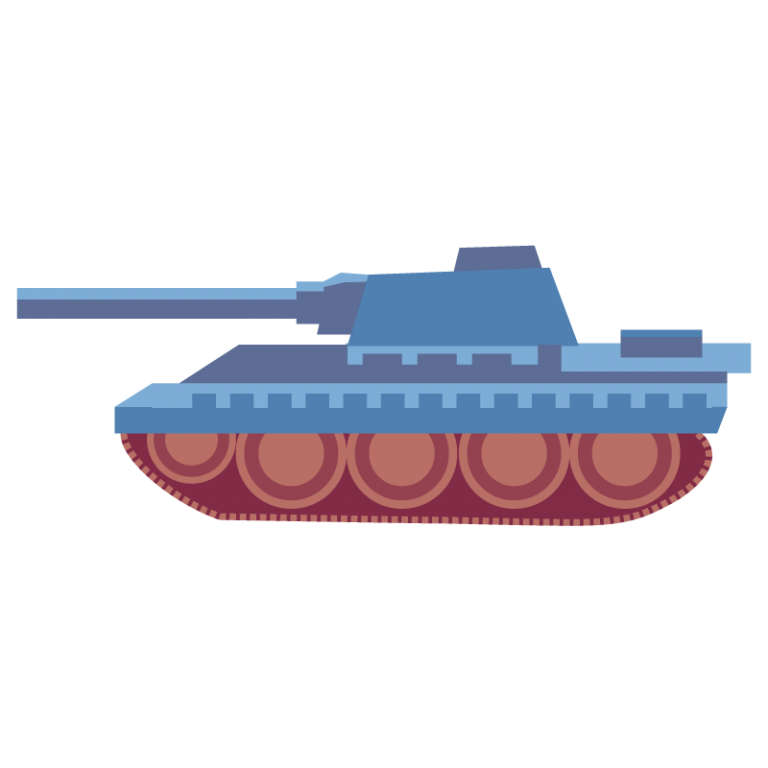 戦車（青色）のイラスト素材