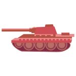 戦車（赤色）のイラスト素材