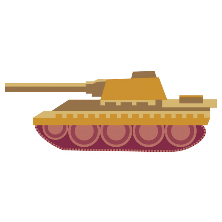 戦車（黄色）のイラスト素材