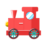おもちゃの汽車ポッポのイラスト素材